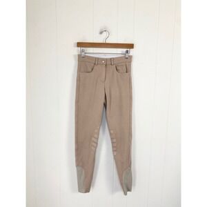 HR Farm Womens Tan Full Seat Silicone Grip Equestrian Riding Breeches Pants 26 *